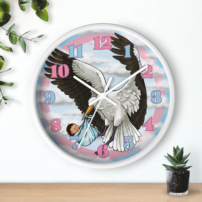 Special Delivery Newborn with Stork Hospital Blanket Baby Burrito Pink and Blue Wall Clock Great for Nursery Child Care Labor and Delivery Nurse Doctor Pediatrician