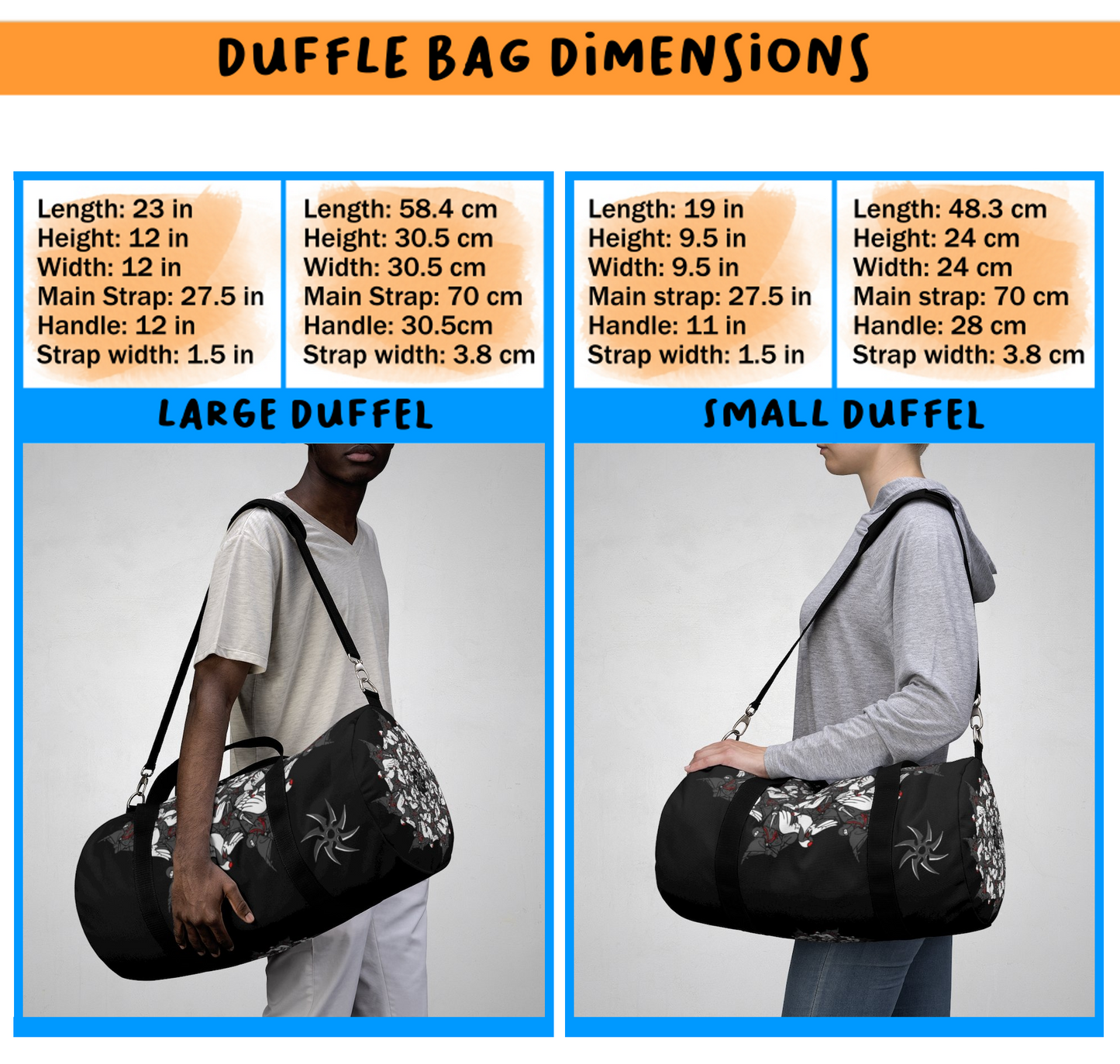 Ninja Crane Shuriken Tessellation Pattern Duffel Bag